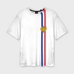 Футболка оверсайз женская Франция: лента с гербом, цвет: 3D-принт