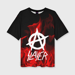 Женская футболка оверсайз Slayer Flame