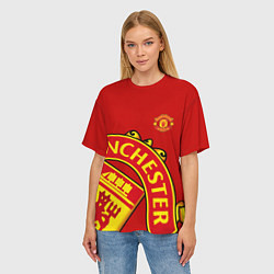 Футболка оверсайз женская FC Man United: Red Exclusive, цвет: 3D-принт — фото 2