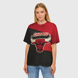 Футболка оверсайз женская Chicago Bulls: Old Style, цвет: 3D-принт — фото 2