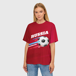 Футболка оверсайз женская Russia Football, цвет: 3D-принт — фото 2