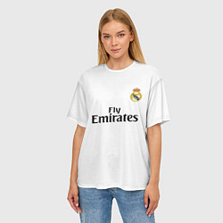 Футболка оверсайз женская FC Real Madrid: Ramos Home 18-19, цвет: 3D-принт — фото 2