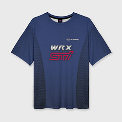 Женская футболка оверсайз Subaru wrx sti