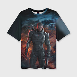 Женская футболка оверсайз Mass Effect: Soldier
