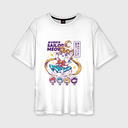 Женская футболка оверсайз Sailor Meow