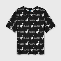 Женская футболка оверсайз GUSSI: Black Pattern