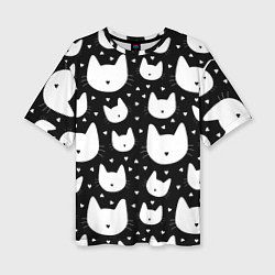 Футболка оверсайз женская Love Cats Pattern, цвет: 3D-принт