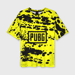 Женская футболка оверсайз PUBG: Yellow Stained