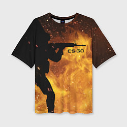 Женская футболка оверсайз CS:GO Dark Fire