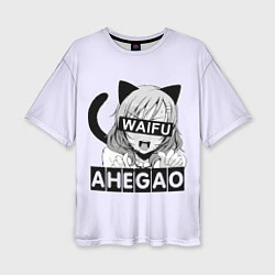 Женская футболка оверсайз Ahegao Waifu
