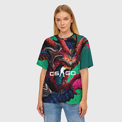 Футболка оверсайз женская CS GO hyper beast skin, цвет: 3D-принт — фото 2