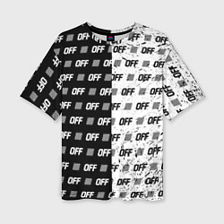 Футболка оверсайз женская Off-White: Black & White, цвет: 3D-принт