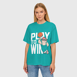 Футболка оверсайз женская Play to win, цвет: 3D-принт — фото 2