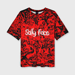 Женская футболка оверсайз Sally Face: Red Bloody