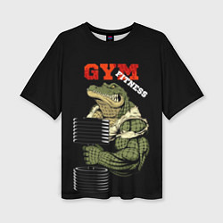 Футболка оверсайз женская GYM fitness crocodile, цвет: 3D-принт