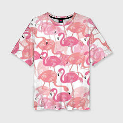 Женская футболка оверсайз Рай фламинго