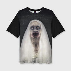 Женская футболка оверсайз Страшный призрак
