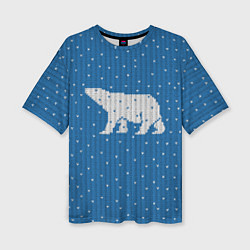 Женская футболка оверсайз Свитер с медведем