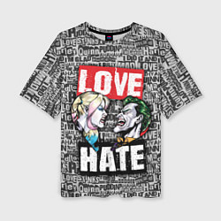 Женская футболка оверсайз Love Hate