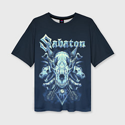 Футболка оверсайз женская Skull Sabaton, цвет: 3D-принт