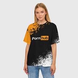 Футболка оверсайз женская PORNHUB, цвет: 3D-принт — фото 2