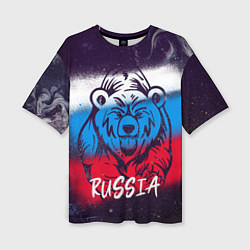 Футболка оверсайз женская Russia Bear, цвет: 3D-принт