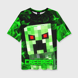 Футболка оверсайз женская MINECRAFT CREEPER, цвет: 3D-принт