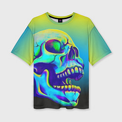 Футболка оверсайз женская Neon skull, цвет: 3D-принт