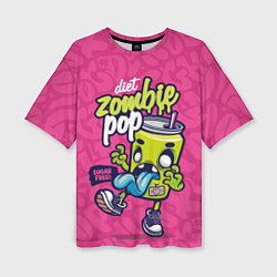 Женская футболка оверсайз Зомби диета граффити