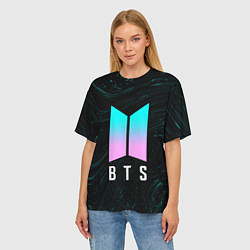 Футболка оверсайз женская BTS БТС, цвет: 3D-принт — фото 2