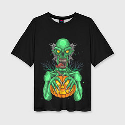 Женская футболка оверсайз Halloween Zombie
