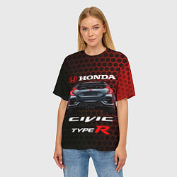 Футболка оверсайз женская Honda Civic Type R, цвет: 3D-принт — фото 2