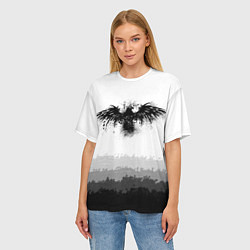 Футболка оверсайз женская ЧЁРНЫЙ ВОРОН, цвет: 3D-принт — фото 2