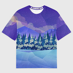 Футболка оверсайз женская Зимний лес, цвет: 3D-принт