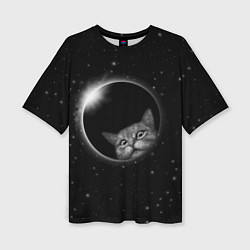 Женская футболка оверсайз Кот в Космосе