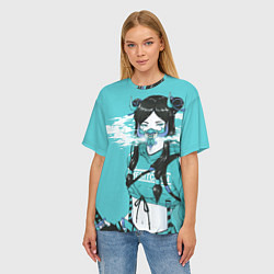 Футболка оверсайз женская Самурай, цвет: 3D-принт — фото 2