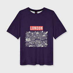Футболка оверсайз женская LONDON, цвет: 3D-принт