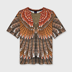 Женская футболка оверсайз Оперение: орел