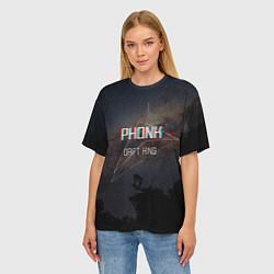 Футболка оверсайз женская PHONK Drift King фонк дрифт, цвет: 3D-принт — фото 2