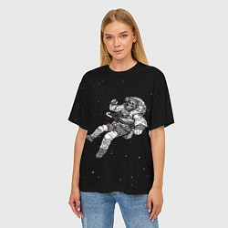 Футболка оверсайз женская Скелет Космонавт, цвет: 3D-принт — фото 2