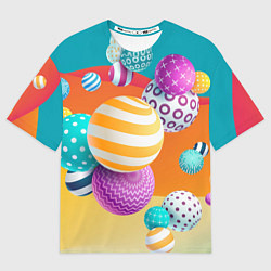 Футболка оверсайз женская Мячики, цвет: 3D-принт