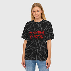 Футболка оверсайз женская Cannibal Corpse Songs Z, цвет: 3D-принт — фото 2