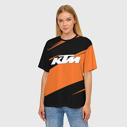 Футболка оверсайз женская KTM КТМ, цвет: 3D-принт — фото 2