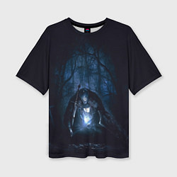 Женская футболка оверсайз Странник в лесу