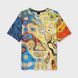 Футболка оверсайз женская Цветные абстрактные пятна, цвет: 3D-принт