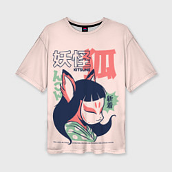 Футболка оверсайз женская Anime Kitsune Demon Yokai, цвет: 3D-принт