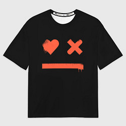 Женская футболка оверсайз Smile Love Death and Robots