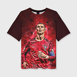 Женская футболка оверсайз Cristiano Ronaldo Portugal