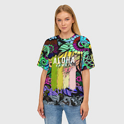 Футболка оверсайз женская АЛОХА ГАВАЙИ ALOHA HAWAII, цвет: 3D-принт — фото 2