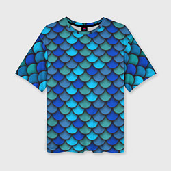 Футболка оверсайз женская Чешуя рыбы, цвет: 3D-принт